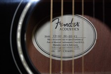 Fender CD-60 BK-DS-V2 Black Acoustic Guitar - excellent condition