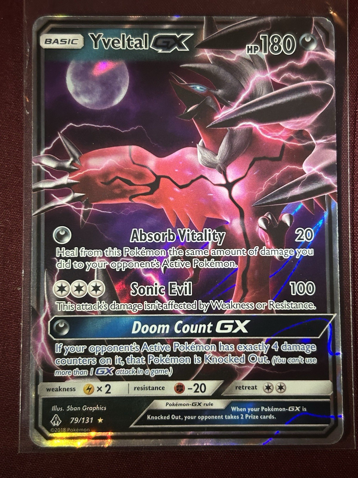 Yveltal GX 79/131 Sm-Forbidden Light Nm/M English Pokemon Card