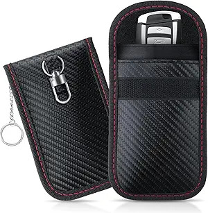 Faraday Key Fob Protector Bag, 3.15''x5.12'' Double-Layer Carbon Fib Size: Small