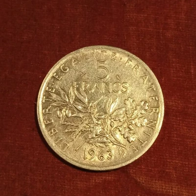 France – 5 Francs Semeuse Argent 1963 – Roty –Inscriptions latérales - - Photo 1/4