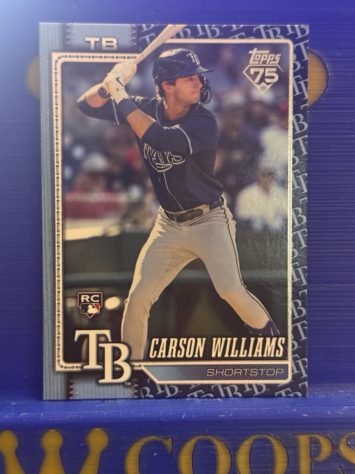 Carson Williams 2026 Topps Series 1 #25 Team Color Logo Border Variation RC Rays