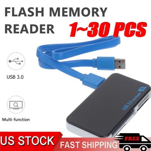 USB 3.0 Memory Card Reader Adapter 5GBPS Fit CF/TF/SD/Micro SD/XD/M2/MS Card LOT