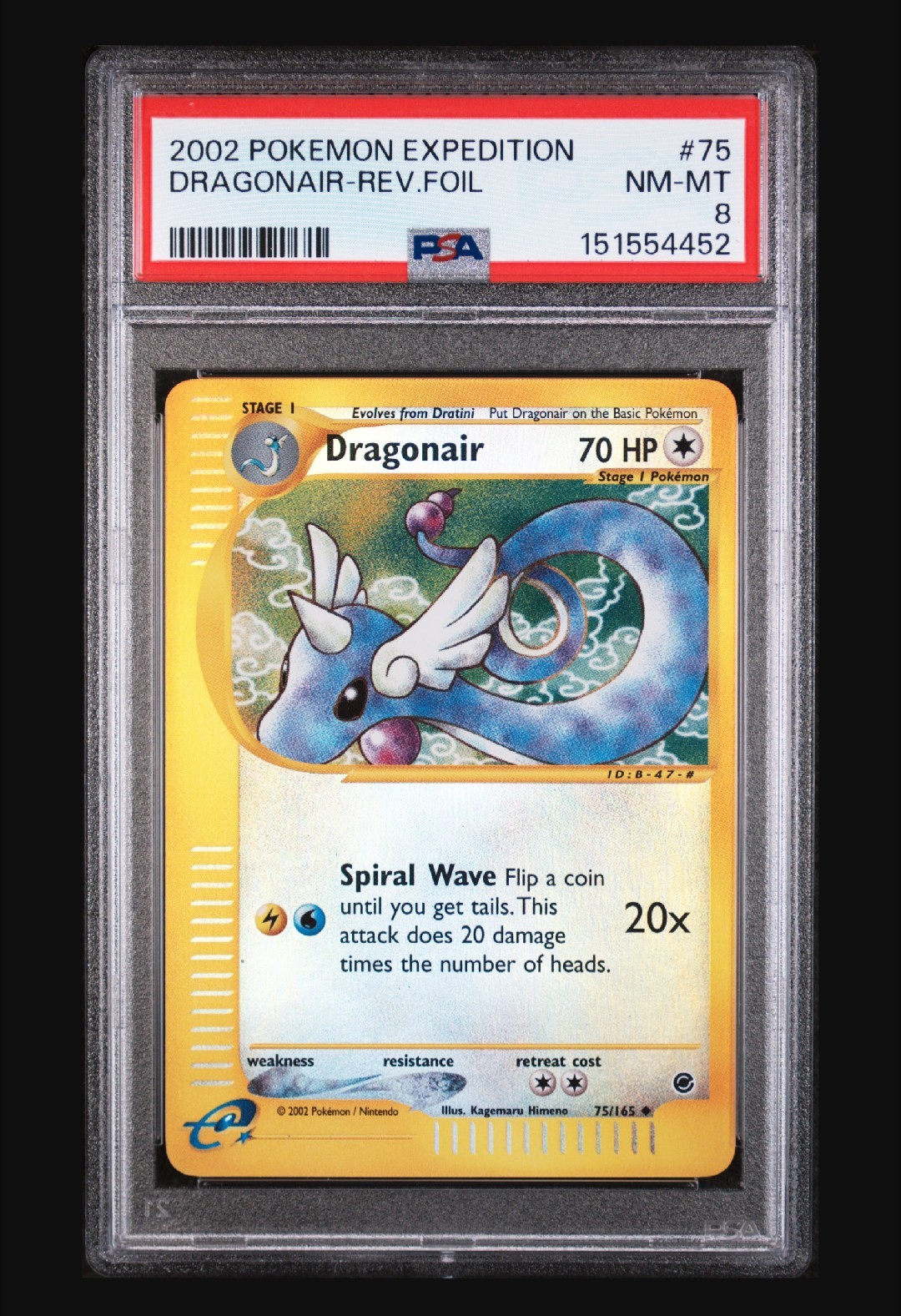 Pokémon TCG Dragonair 75/165 Expedition Base Set Reverse Holo PSA 8 - 60 Pop