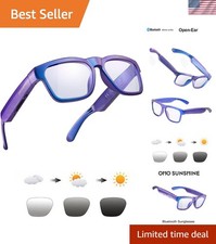 OhO Smart Glasses Bluetooth Sunglasses with Polarized UV Protection Voice Con...