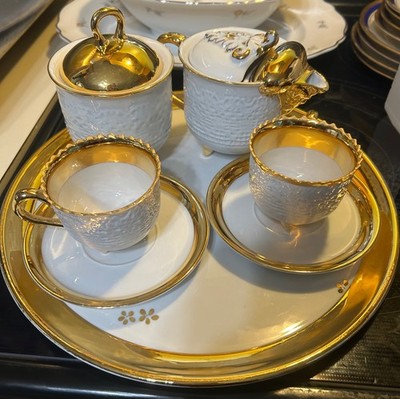 Apulum Lucru Manual Romania  9 Pc. Tea Set / Gold Plate
