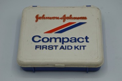 Vintage Johnson & Johnson Compact First Aid Kit Complete Travel Home Auto HRI-B1
