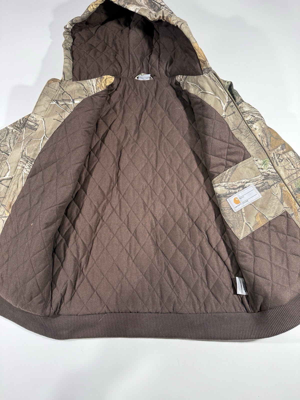 Carhartt Realtree Wooded Camo Hooded Canvas Jacket Modern Sz 42 thumbnail 13