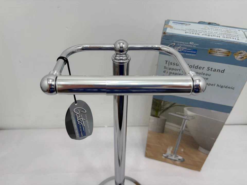 (1) NUEVO Soporte para pañuelos Gatco Papel higiénico - 22" de alto - CROMO - #1436C Foto 2 de 4