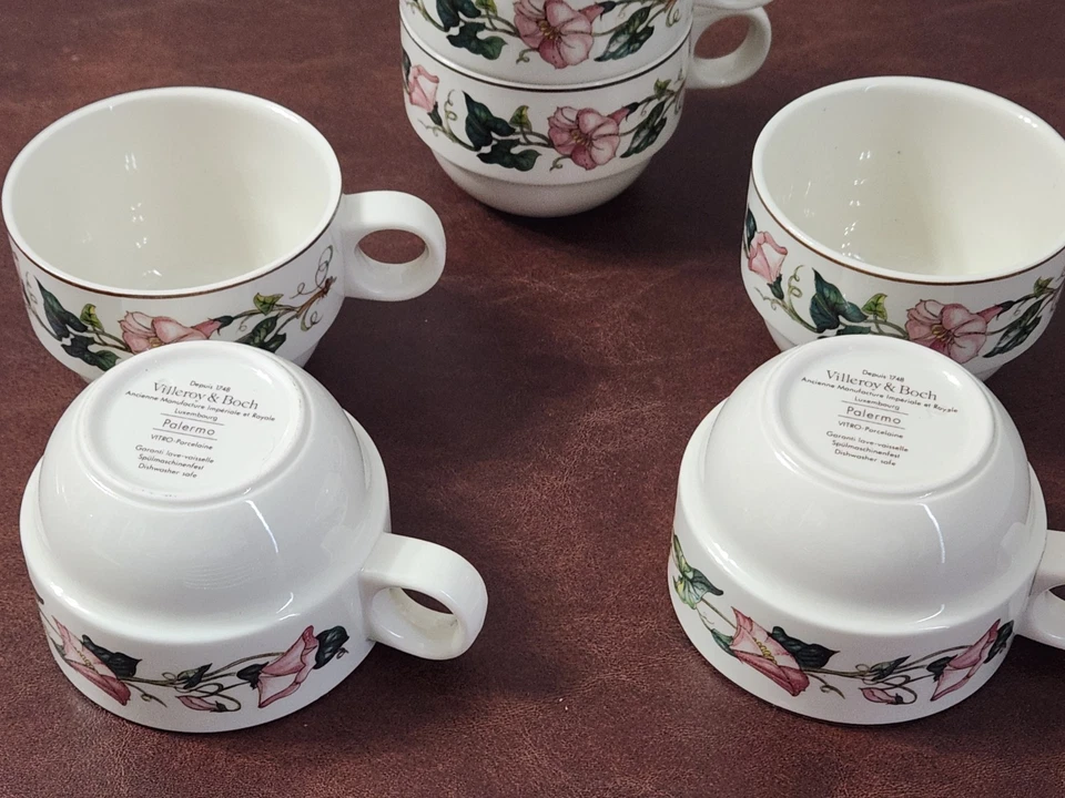 De colección 6 tazas y platillos Palermo tamaño mediano apilables Cappachino VILLEROY & BOCH Foto 4 de 4