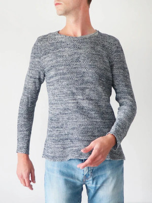 Blau-weißer Doppelgarn Pullover - Sandro - S / 36 / 8