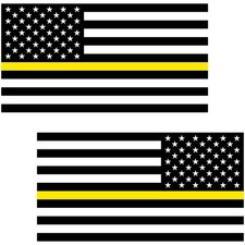 Stickios 911 Dispatcher Thin Yellow Line Decals 2-Pack - Made in USA