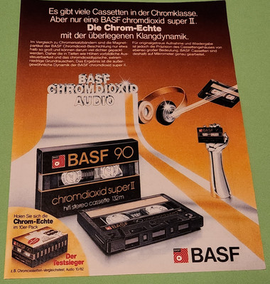 28. BASF 90 MC Kassetten Chromdioxid Audio Werbeanzeige Werbung Reklame 1983
