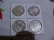 Lot (4) Silver Peace Dollars 1923-S, 1923-S, 1923-S, 1923-S X-Fine, AU BU BRIGHT