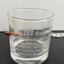 Vaso de bola baja de whisky calibre .30 11 onzas Old Glory 2da enmienda