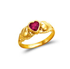 NEW 14K YELLOW GOLD KIDS HEART RING