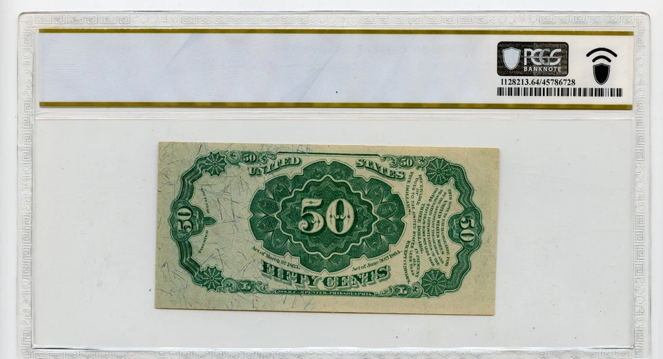 Fr. 1380 50c Fifth Issue Fractional Currency-Red Seal-  PCGS Choice Unc 64 - Image 2 of 2