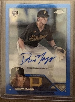 2023 Drew Maggi Topps Chrome Update Autographs Blue /150 RC Pittsburgh Pirates