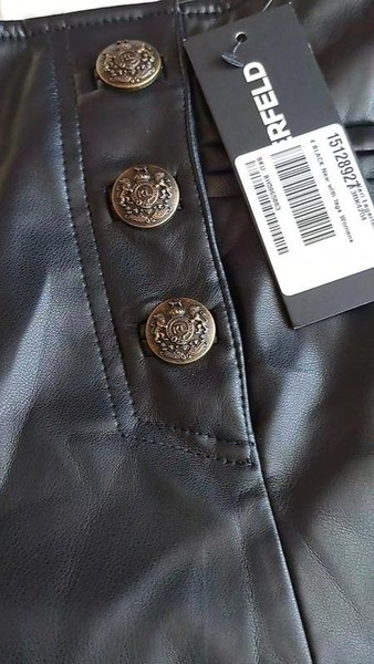 Women Karl Lagerfeld Trousers Black Faux Leather