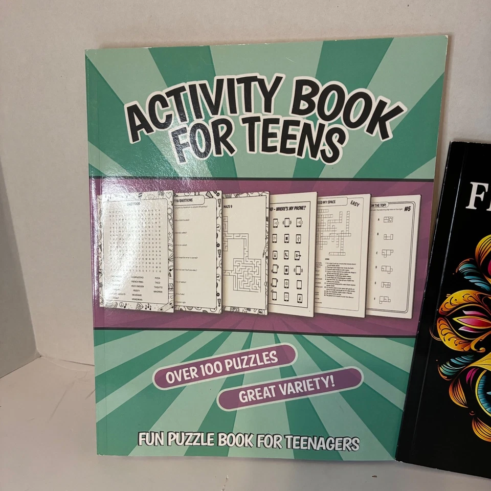 Activity Books For Teens Fun Puzzle Book Mandala Coloring Book Lot of 2 DIY - Image 2 of 4