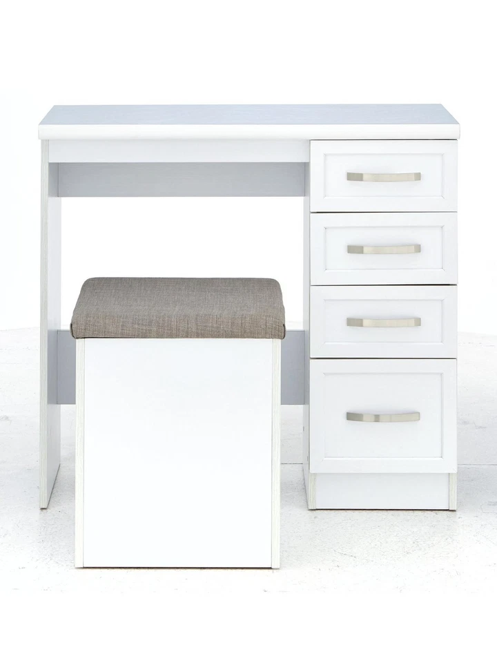 Camberley Dressing Table & Stool Set White | 4 Drawers | Vanity Desk