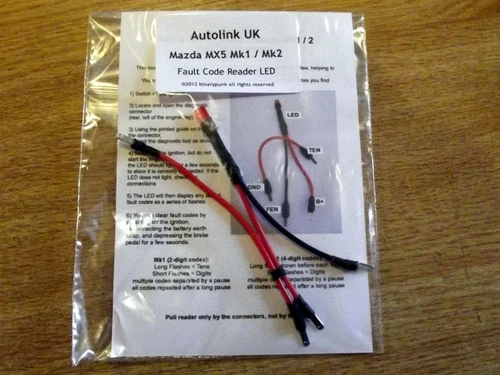 Diagnostic connector fault code reader LED Mazda MX-5 mk1 or mk2 Eunos MX5 89-00