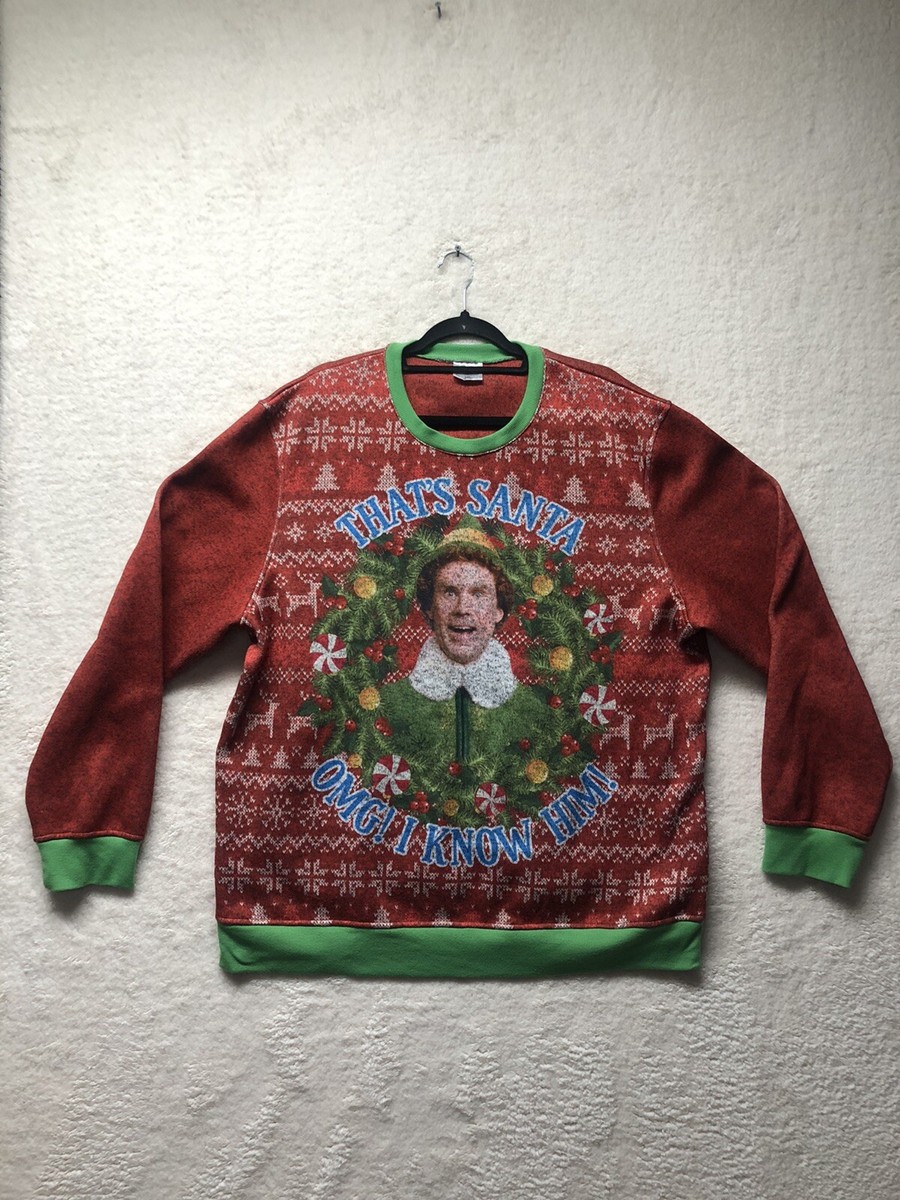 ELF Christmas Sweater Mens Ugly Sweater Will Ferrell UK
