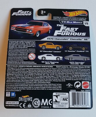 Hot Wheels Fast & Furious 1/4 Mile Muscle 1970 Chevrolet Chevelle