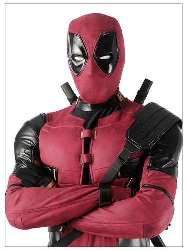 Deadpool Cosplay rote Maske mit Faceshell und Gläsern magnetisch - abnehmbarer Helm - Bild 4 von 4
