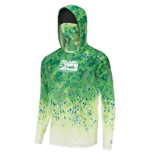 Ropa de pesca pelágica Upf 50+ máscara facial con capucha camisas de pesca para hombre al aire libre Su - Imagen 11 de 27