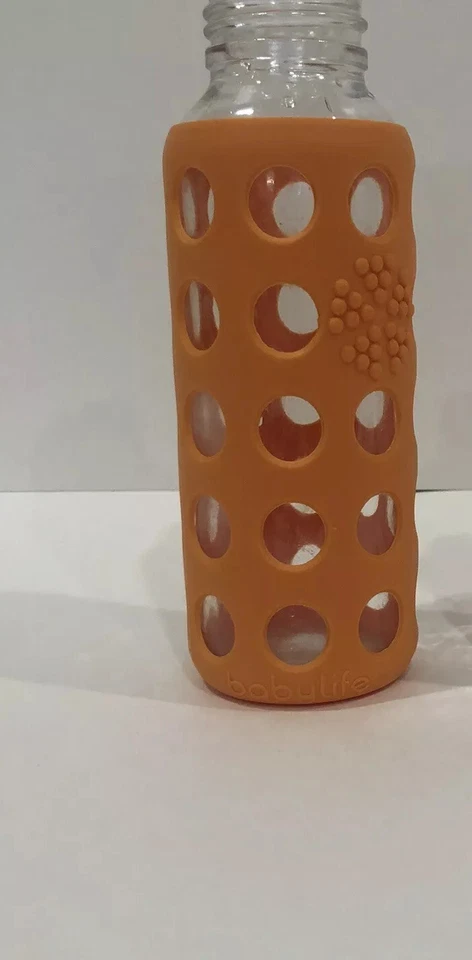 Garrafa de vidro para bebê laranja fábrica - Imagem 2 de 3