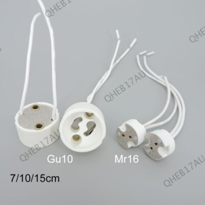 Ceramic GU10 MR16 MR11 GU5.3 G4 lamp holder socket base Wire silicone Socket 24H