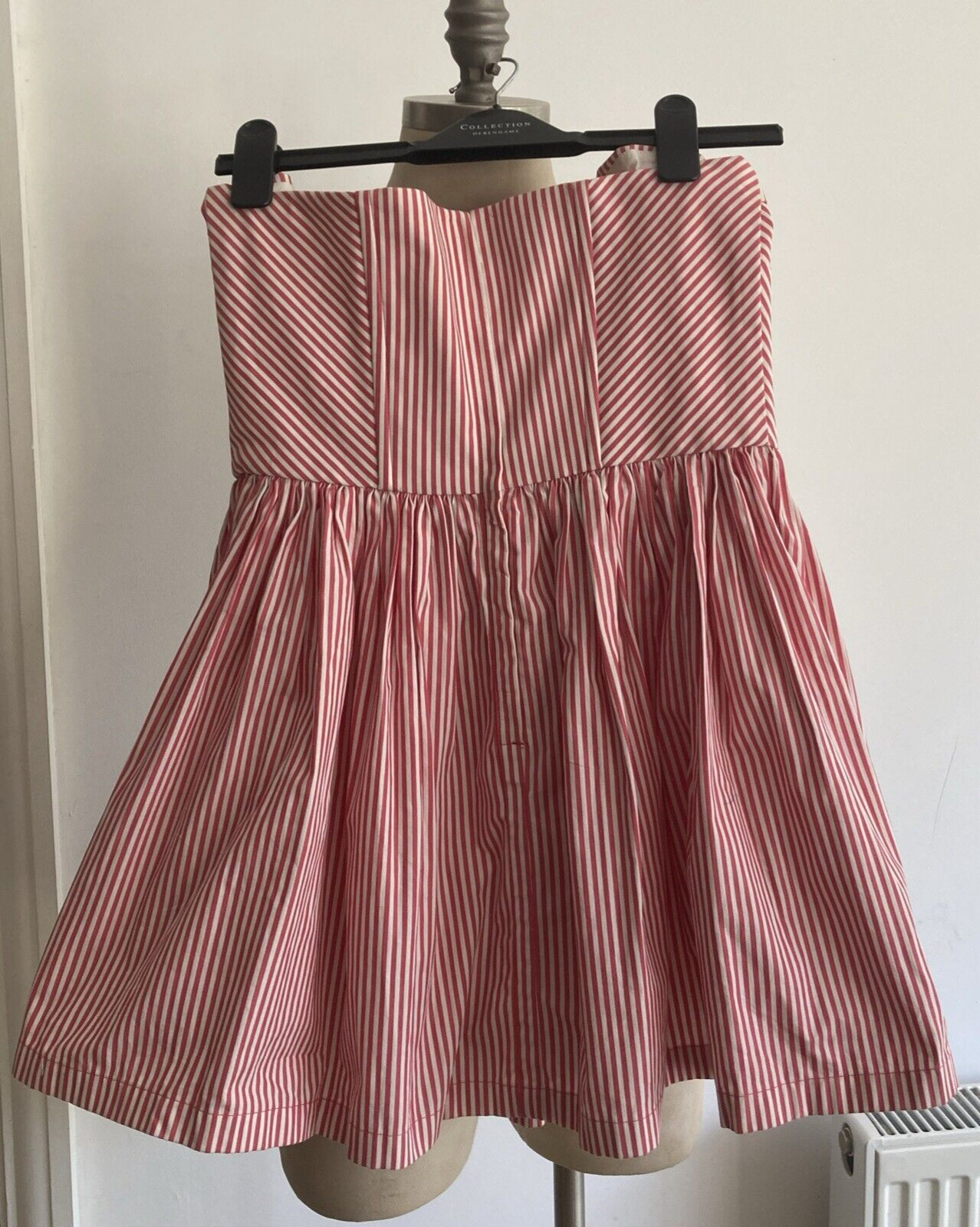 Jack Wills Vintage "Butterton" Pink/White Striped Boned Sundress Size 12 UK BNWT 7