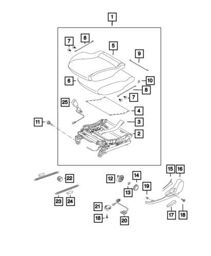Cojín de asiento delantero izquierdo para Fiat 124 Spider 2017-2018 (N/P 6MB99UAAAA)