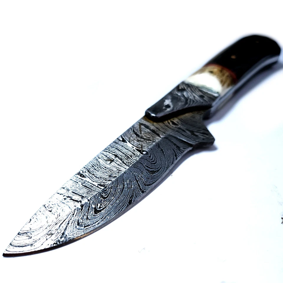 Taschenmesser-Jagdmesser holz horn griff - 150 Damast Lagen - Schmiedearbeit HSW - Bild 2 von 4