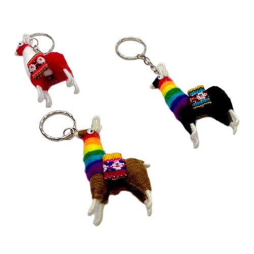 1 PCS Peru Peruvian Cute Alpaca Handmade Souvenir Textile Fabric Gift Keychain - Picture 7 of 8
