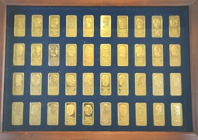 Danbury Mint Presidential Ingots 24K Gold Plate On Bronze Portrait