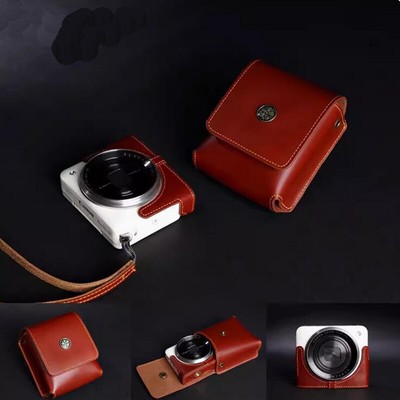 Brown Genuine Leather Handmade Full Camera Case Bag Cover Pouch For Canon N2