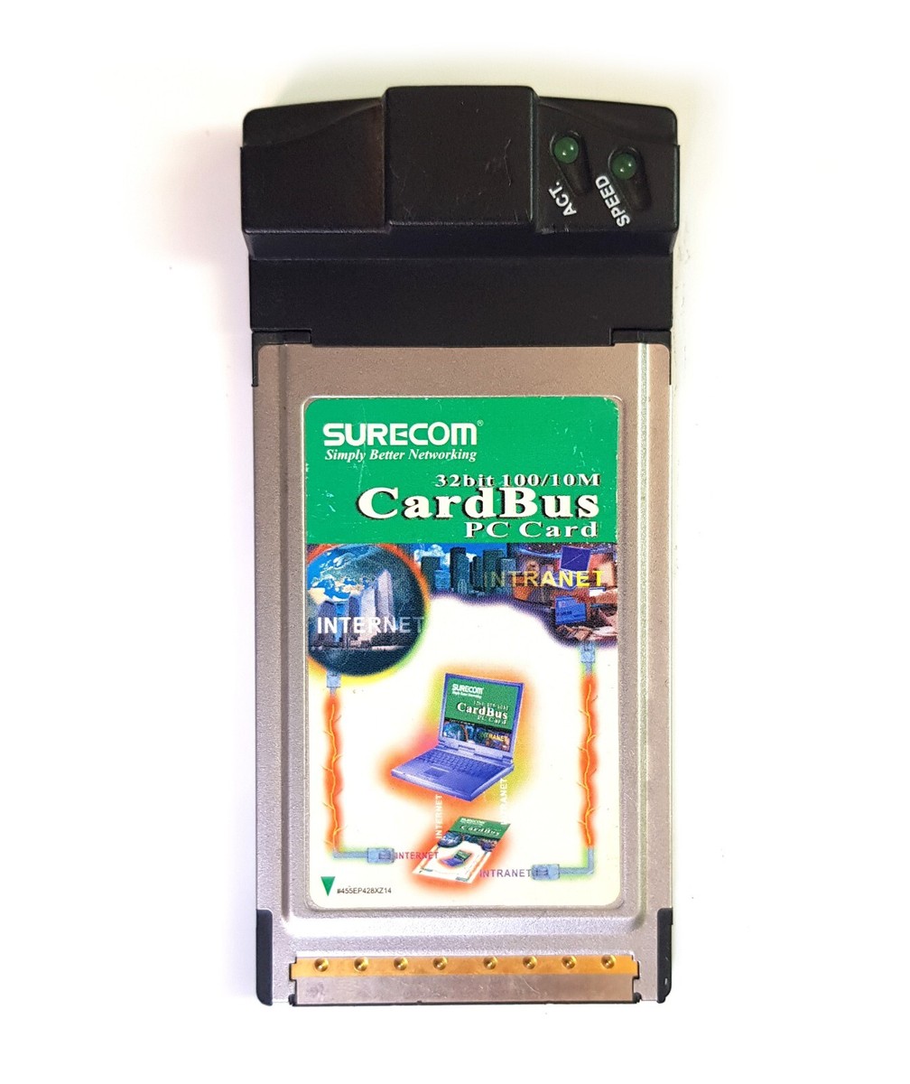 PASS CARD インターネットのパソコン SURECOM CardBus PC Card 32bit 100/10M PCMCIA II Ethernet Card | eBay