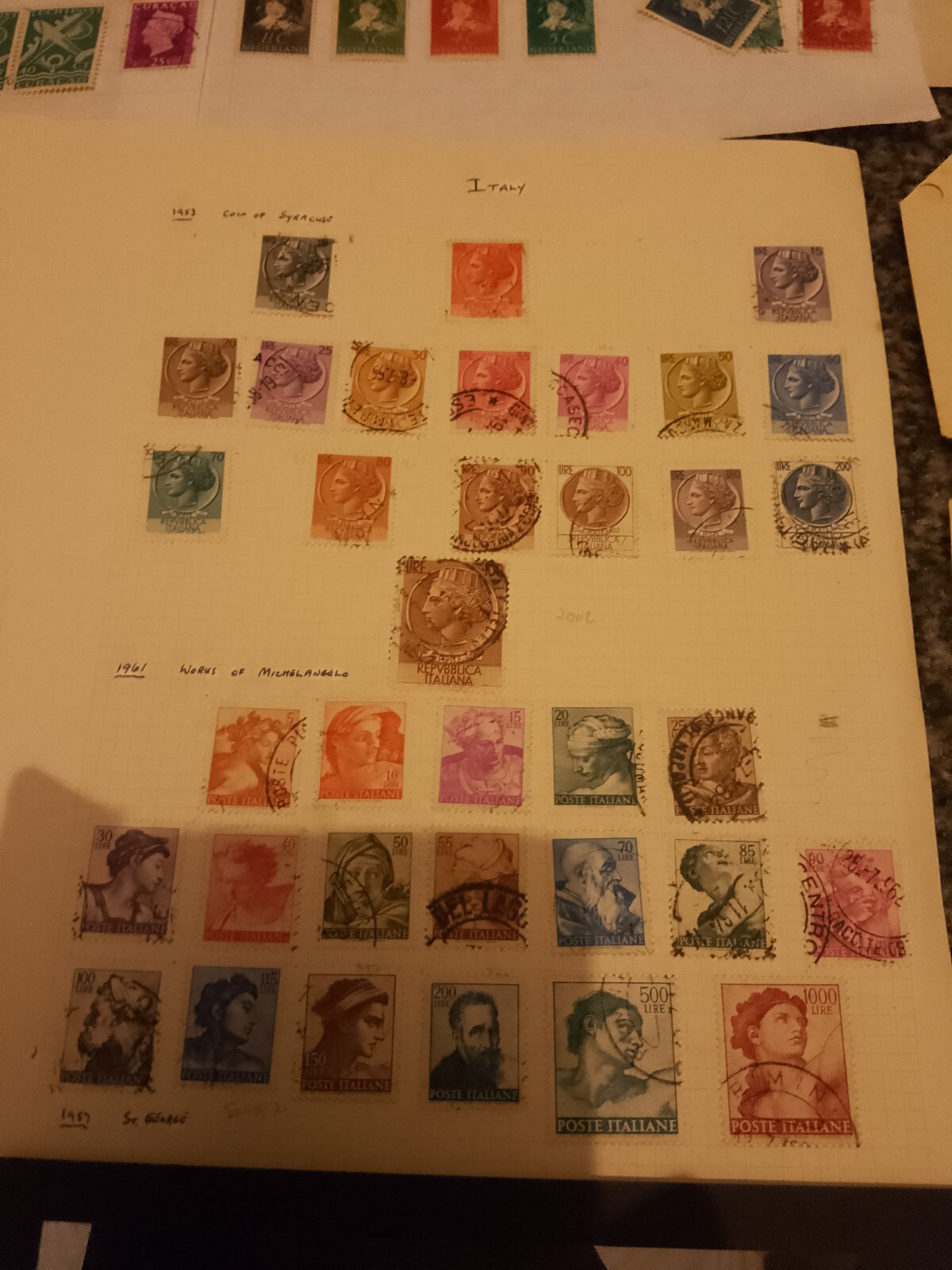 Old Album /Stock Pages Unchecked World Stamps 12 Pages Good Gibraltar