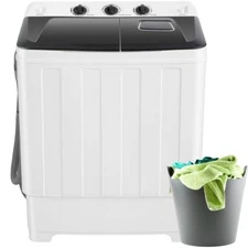Portable Washer 30lb Twin Tub Washer Dryer Combo Semi-Automatic Washing Machine~