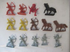 Toy Soldiers Vintage lot of 14 Indians Native Americans horses  cowboys