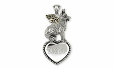 German Shepherd Angel Pendant Jewelry Sterling Silver Handmade Dog Pendant GS8-A