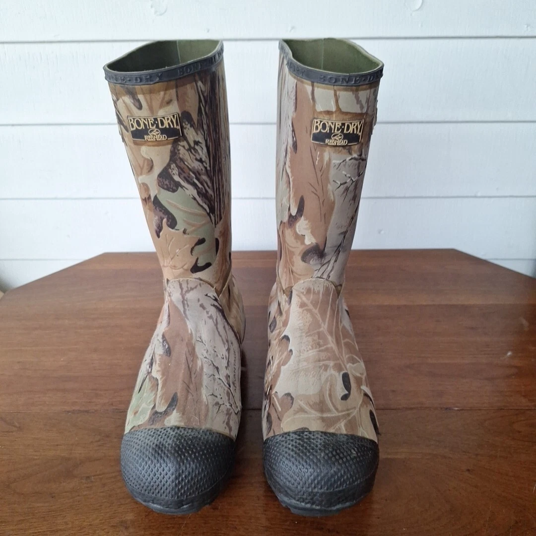 RED HEAD Bone Dry Boots Thinsulate Mossy Oak Camo Size 13 Steel Shank