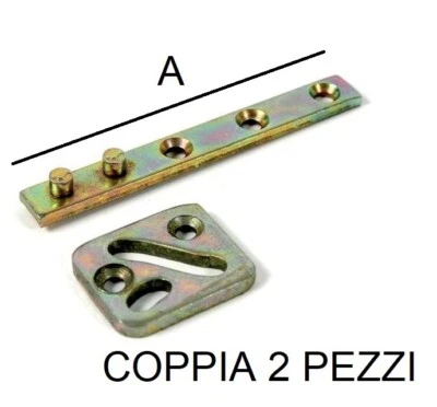 Cerniera Perno eccentrico in ferro con piastra quadra cava a S tropicalizzata