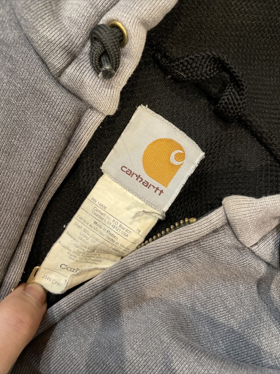 Carhartt J149 Full Zip Work Wear Hoodie Jacket Mens 2XL Thermal