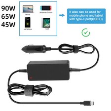 90W 65W 45W USB C Car Charger For Laptop Dell XPS Latitude LENOVO MacBook Pro 13