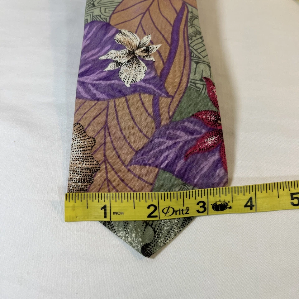 Corbata de seda hawaiana multi floral Hilo Hattie para hombre Foto 4 de 4