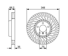 Brake Disc Bosch 0986479W20 for BMW 5 Series Touring 5 Series 7 Series