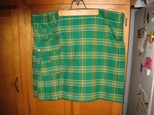 IRISH HERITAGE GREEN TARTAN KILT,SAINT PATRICKS DAY, WAIST: 50"