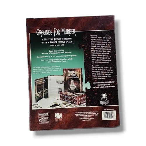 Bepuzzled 1000 Piece GROUNDS FOR MURDER Mystery Thriller Jigsaw Puzzle Lutz NEW - Picture 2 of 6